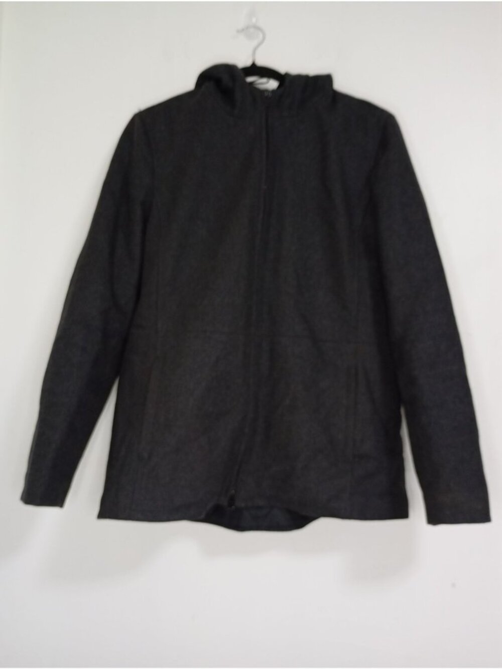 Gap Coat Womens  Hooded Dark Gray Wool Blend Quilted Jacket Size M